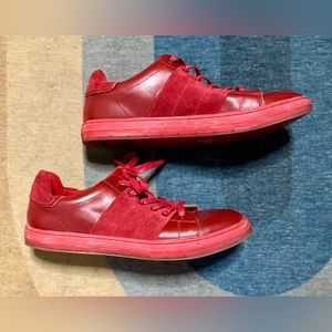 Badgley Mischka Men’s Red Leather Lace-up Sneakers. Size 12